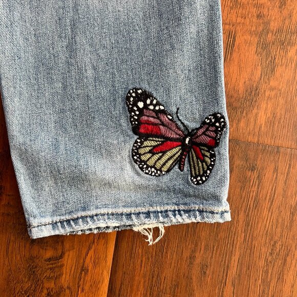 Lucky Bridgette high rise slim straight jean w butterfly embroidery 4 - Picture 5 of 13
